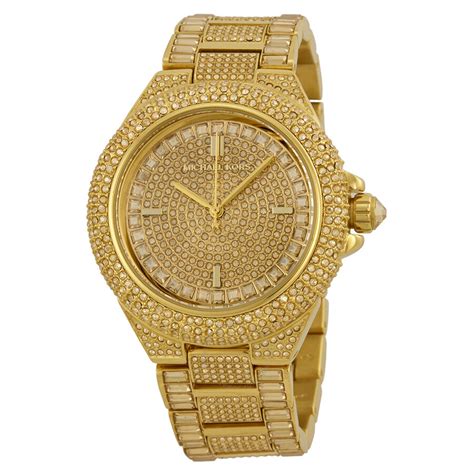 Reveal and review of Michael Kors gold tone, fully iced out watch.